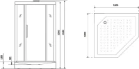 Душевая кабина Niagara Luxe Lux NG-7717WBK 100х100x210 серебро, с низким поддоном, без крыши