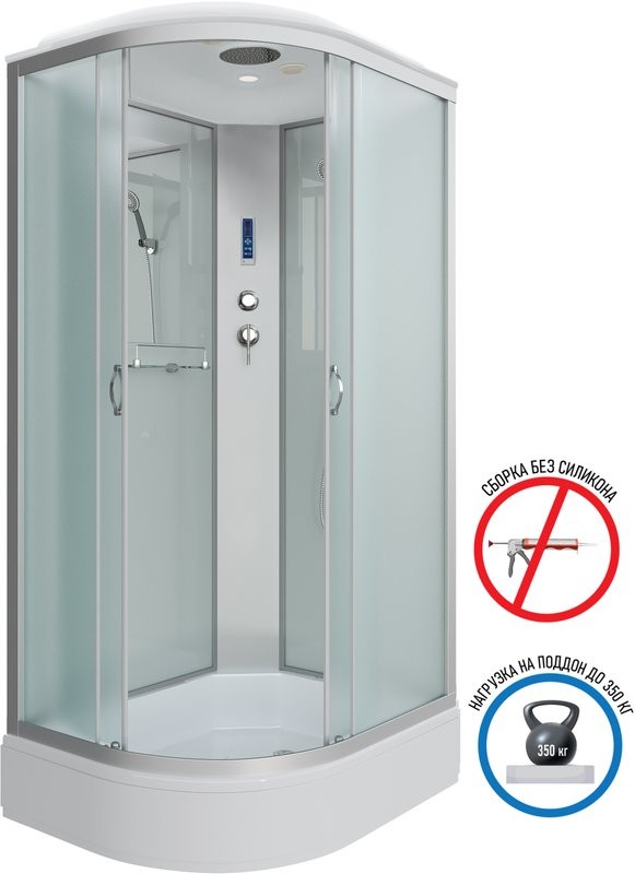 Душевая кабина Niagara Classic NG-33084-14RP 100х80 см, с пультом управления и FM-радио