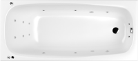 Акриловая ванна WHITECROSS Layla Slim SMART 180x80 см, встраиваемая, с гидромассажем, белая, с каркасом, со сливом-переливом