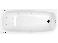 Акриловая ванна WHITECROSS Layla Slim SMART 180x80 см, встраиваемая, с гидромассажем, белая, с каркасом, со сливом-переливом