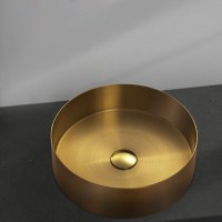 Накладная раковина AltroBagno Luna 001001 OrSp 40 матовое золото, круглая, нержавеющая сталь