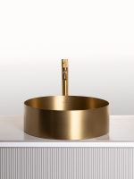 Накладная раковина AltroBagno Luna 001001 OrSp 40 матовое золото, круглая, нержавеющая сталь