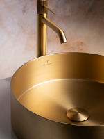 Накладная раковина AltroBagno Luna 001001 OrSp 40 матовое золото, круглая, нержавеющая сталь