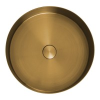 Накладная раковина AltroBagno Luna 001001 OrSp 40 матовое золото, круглая, нержавеющая сталь