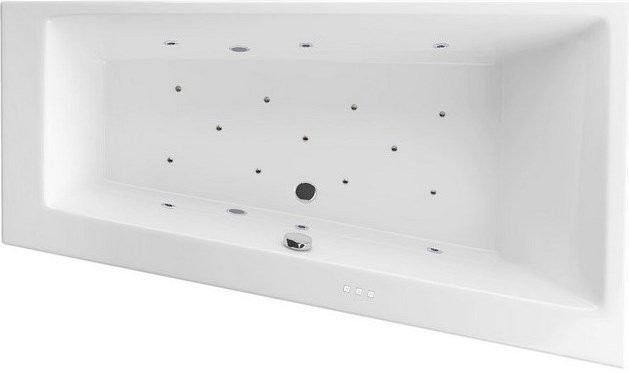 Акриловая ванна Excellent Sfera WAEX.SFP17.RELAX P 170x100 см, угловая, правая, встраиваемая, с гидромассажем, белая, асимметричная, с каркасом, со сливом-переливом