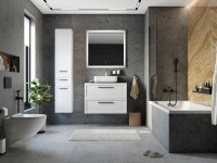 Мебель для ванной комнаты STWORKI Эстерсунд 90 белая матовая, простоун беж