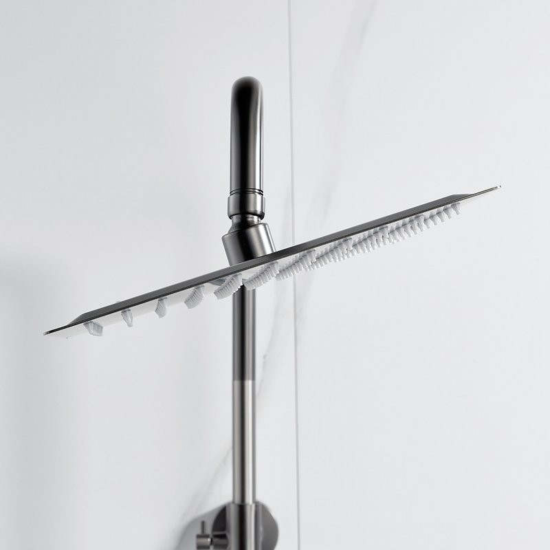 Душевая стойка Shevanik S3096T с термостатом, оружейная сталь