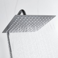 Душевая стойка Shevanik S3096T с термостатом, оружейная сталь