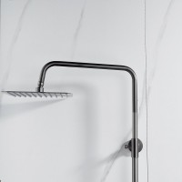 Душевая стойка Shevanik S3096T с термостатом, оружейная сталь