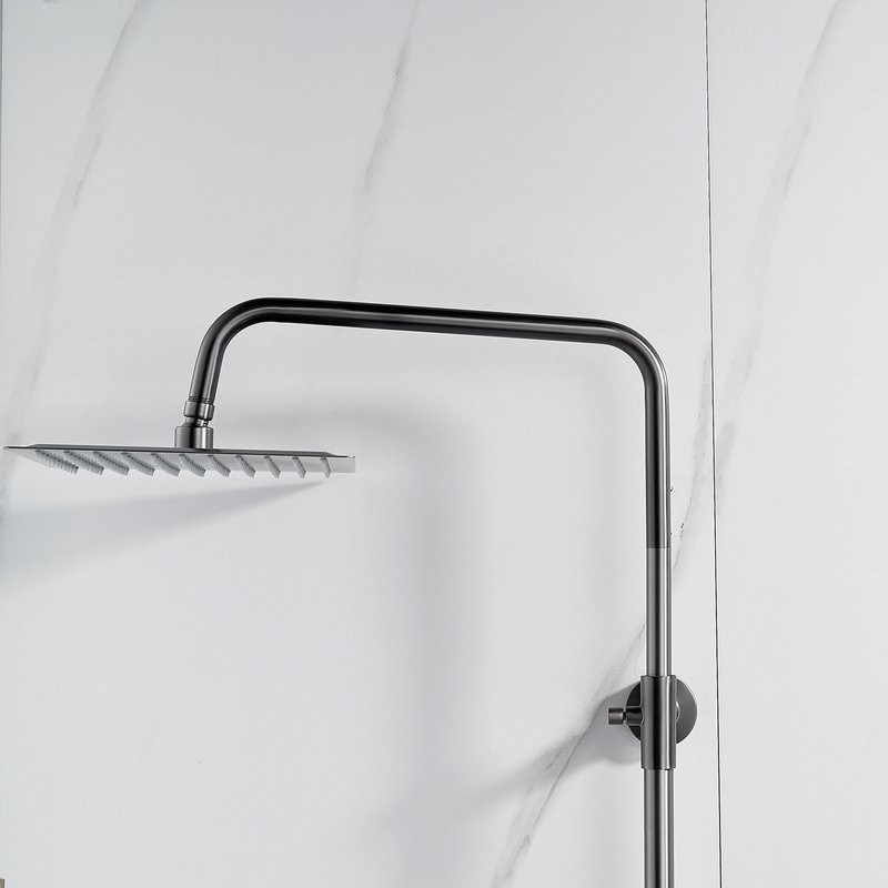 Душевая стойка Shevanik S3096T с термостатом, оружейная сталь