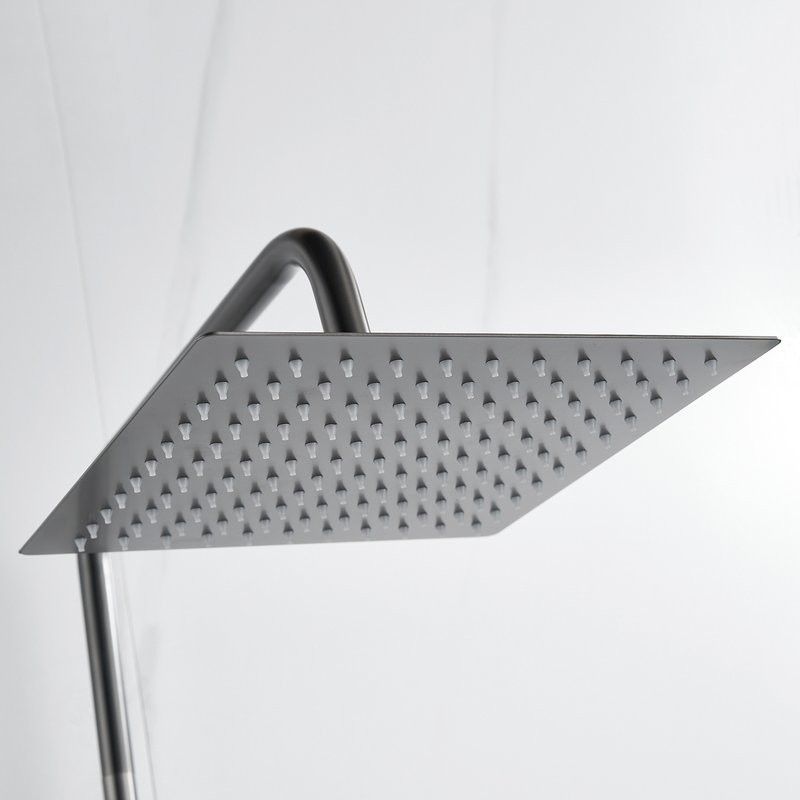 Душевая стойка Shevanik S3096T с термостатом, оружейная сталь