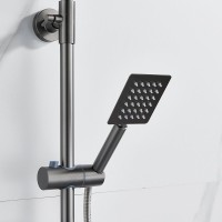 Душевая стойка Shevanik S3096T с термостатом, оружейная сталь