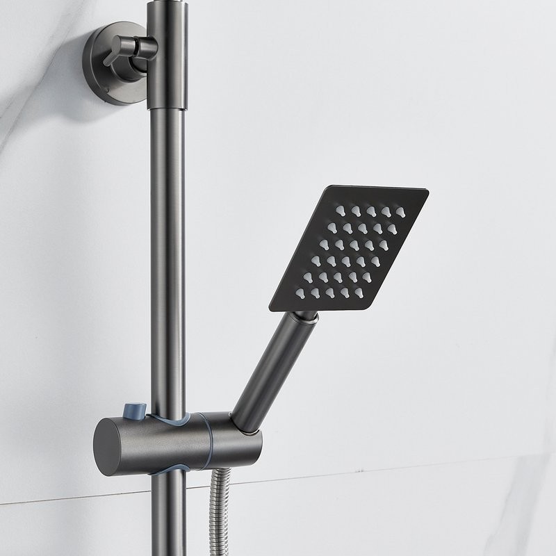 Душевая стойка Shevanik S3096T с термостатом, оружейная сталь