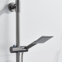 Душевая стойка Shevanik S3096T с термостатом, оружейная сталь