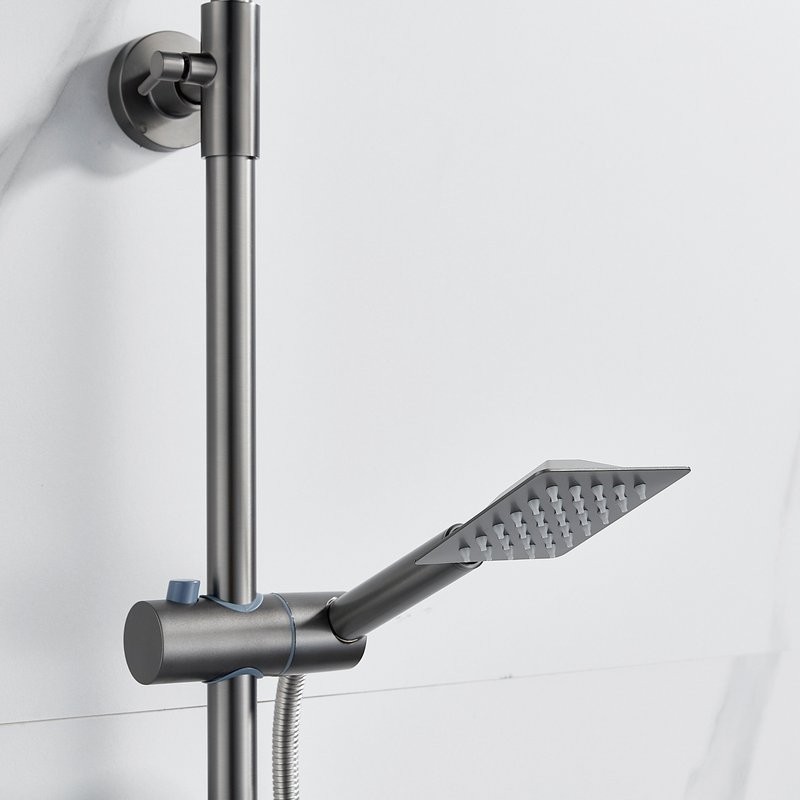 Душевая стойка Shevanik S3096T с термостатом, оружейная сталь