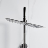 Душевая стойка Shevanik S3096T с термостатом, оружейная сталь