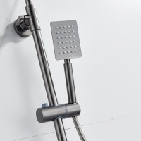 Душевая стойка Shevanik S3096T с термостатом, оружейная сталь