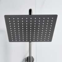 Душевая стойка Shevanik S3096T с термостатом, оружейная сталь