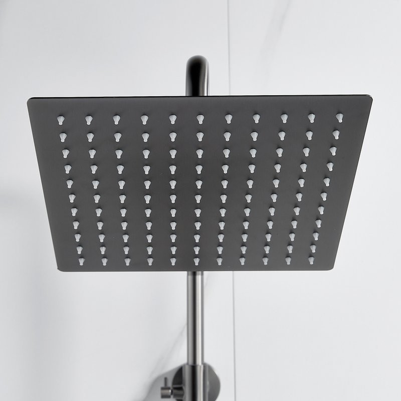 Душевая стойка Shevanik S3096T с термостатом, оружейная сталь