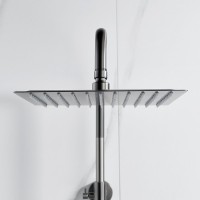 Душевая стойка Shevanik S3096T с термостатом, оружейная сталь