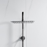 Душевая стойка Shevanik S3096T с термостатом, оружейная сталь