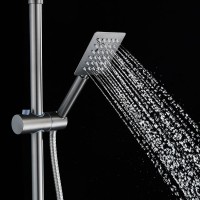Душевая стойка Shevanik S3096T с термостатом, оружейная сталь