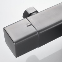 Душевая стойка Shevanik S3096T с термостатом, оружейная сталь