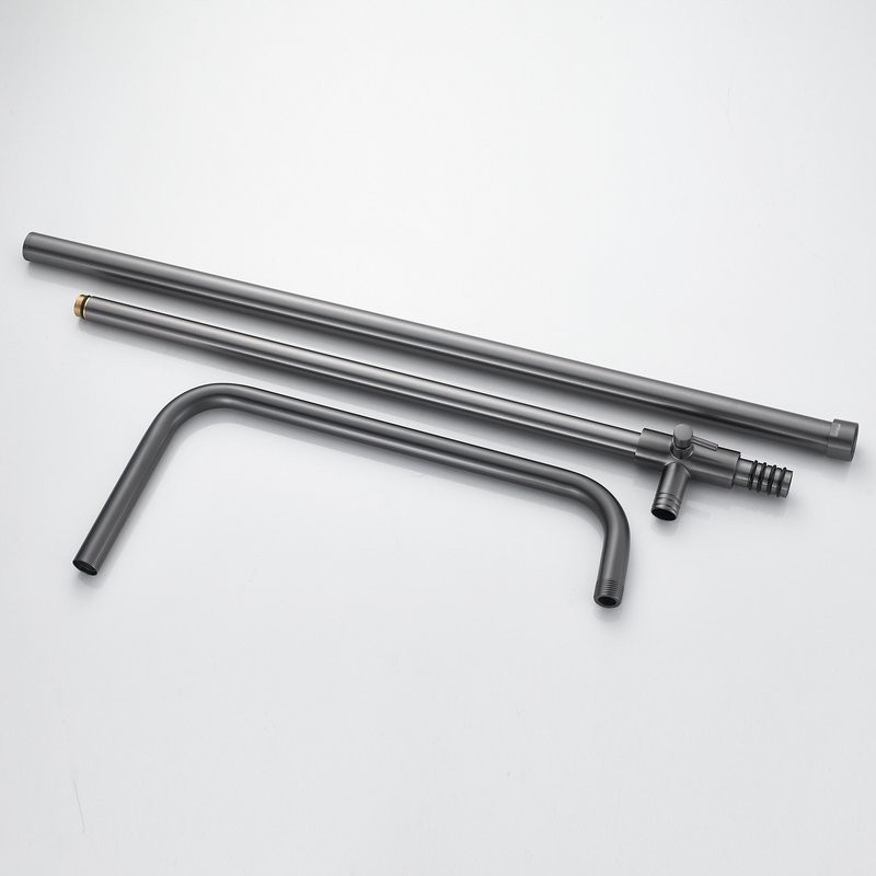 Душевая стойка Shevanik S3096T с термостатом, оружейная сталь