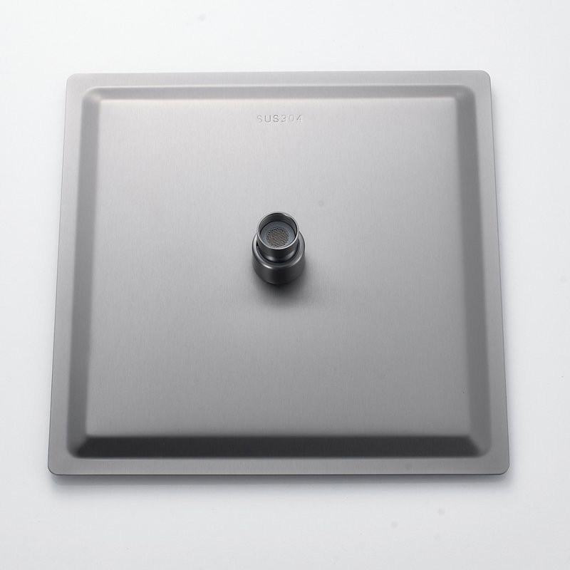 Душевая стойка Shevanik S3096T с термостатом, оружейная сталь