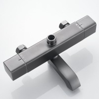 Душевая стойка Shevanik S3096T с термостатом, оружейная сталь