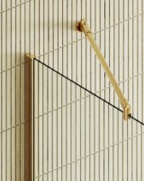 Душевая перегородка Maybahglass MGD-695-3ш 79 см, профиль золото, стекло прозрачное