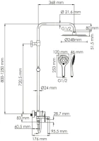 Душевая стойка Wasserkraft Mindel 8500 A185.257.155.WM белая Душевая стойка Wasserkraft Mindel 8500 A185.257.155.WM белая