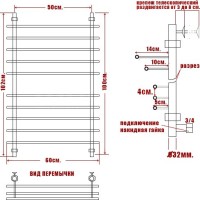 Полотенцесушитель водяной Ника Bamboo ЛБ 3 100/50