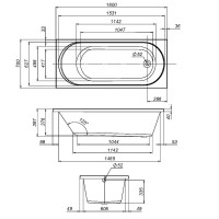 Акриловая ванна AM.PM X-Joy W94A-160-070W-A 160x70 см, пристенная, белая