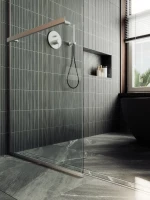 Душевая перегородка Maybahglass MGD-732-5у 89 см, профиль хром матовый, стекло прозрачное
