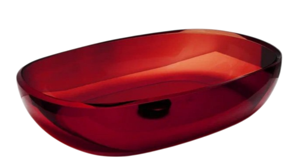 Накладная раковина Abber Kristall AT2805Rubin 60 красная, прямоугольная