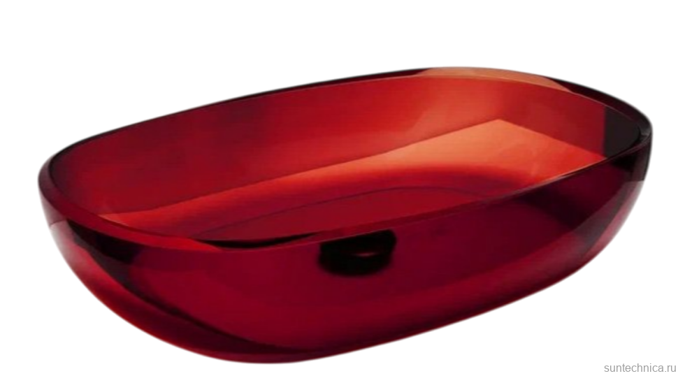 Накладная раковина Abber Kristall AT2805Rubin 60 красная, прямоугольная