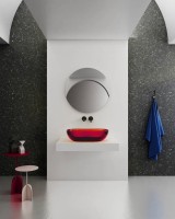 Накладная раковина Abber Kristall AT2805Rubin 60 красная, прямоугольная