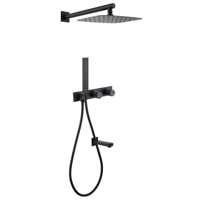 Душевой комплект Abber Rund AF8717B С ВНУТРЕННЕЙ ЧАСТЬЮ, матовый черный