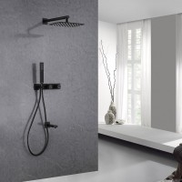 Душевой комплект Abber Rund AF8717B С ВНУТРЕННЕЙ ЧАСТЬЮ, матовый черный