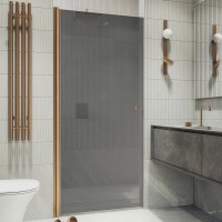 Душевая дверь в нишу Maybahglass MGD-812-2 90 см, профиль бронза, стекло графит