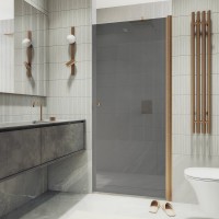 Душевая дверь в нишу Maybahglass MGD-812-2 90 см, профиль бронза, стекло графит