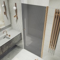 Душевая дверь в нишу Maybahglass MGD-812-2 90 см, профиль бронза, стекло графит