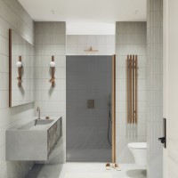 Душевая дверь в нишу Maybahglass MGD-812-2 90 см, профиль бронза, стекло графит
