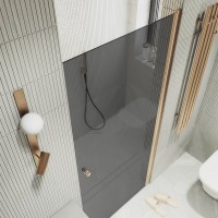 Душевая дверь в нишу Maybahglass MGD-812-2 90 см, профиль бронза, стекло графит