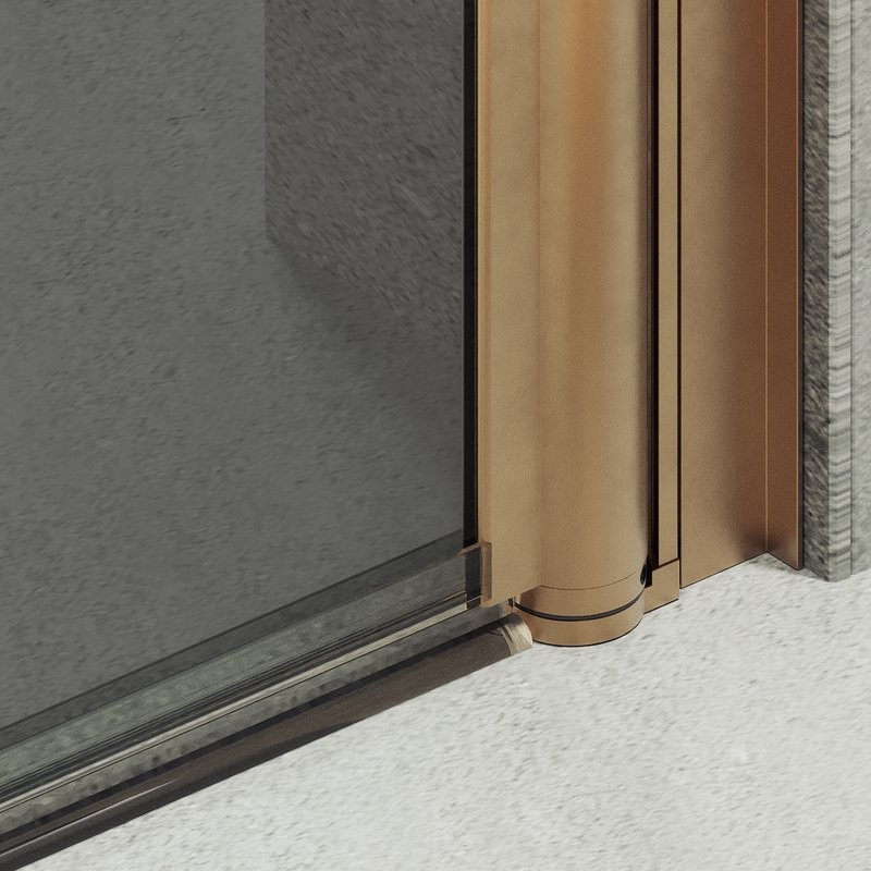 Душевая дверь в нишу Maybahglass MGD-812-2 90 см, профиль бронза, стекло графит