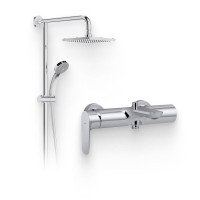 Душевой комплект Смеситель Jacob Delafon Aleo E72282-CP + Стойка Eo E45893-CP