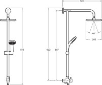 Душевой комплект Смеситель Jacob Delafon Aleo E72282-CP + Стойка Eo E45893-CP