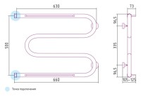 Полотенцесушитель водяной Сунержа М-образный 50x65 с 2 полками