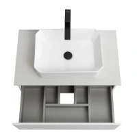 Мебель для ванной комнаты Cezares Slider 80 подвесная, 1 ящик, со столешницей, bianco opaco
